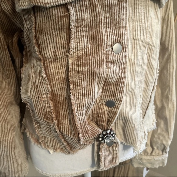 NWT Bad Little Country Girl beige Bling Denim Jacket size Small - Picture 4 of 6
